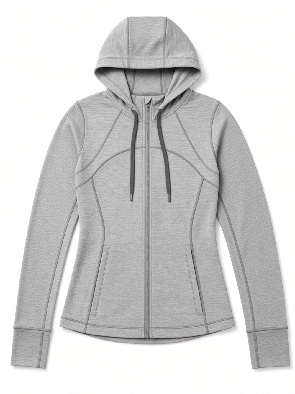 Lululemon Define Light Gray Hooded Zip-Up Jacket Size 6 Like New Condition